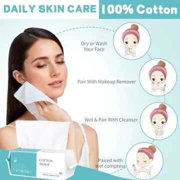 Soft Cotton Disposable Face Towels - 100 Count