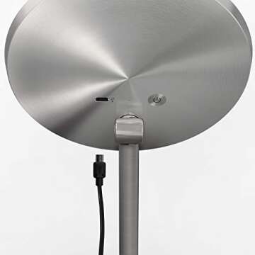 simplehuman 8" Round Sensor Makeup Mirror with Touch-Control Brightness, 5X Magnification, Rechargeable and Cordless, White Stainless Steel