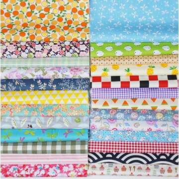 Cotton Fabric Squares Misscrafts 50pcs 12 x 12 inches Quilting Fabric Bundle Patchwork Pre-Cut Quilt Squares for DIY Sewing Scrapbooking Quilting Dot Pattern