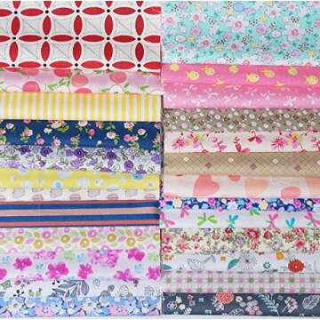 Cotton Fabric Squares Misscrafts 50pcs 12 x 12 inches Quilting Fabric Bundle Patchwork Pre-Cut Quilt Squares for DIY Sewing Scrapbooking Quilting Dot Pattern