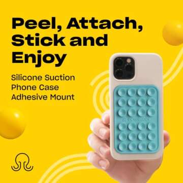 OCTOBUDDY MAX Silicone Suction Phone Case Adhesive Mount - Hands-Free, Strong Grip Holder for Selfie...