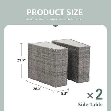 SUNSITT Rattan Wicker Patio Side Table Set - Stylish & Durable