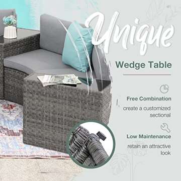 SUNSITT Rattan Wicker Patio Side Table Set - Stylish & Durable