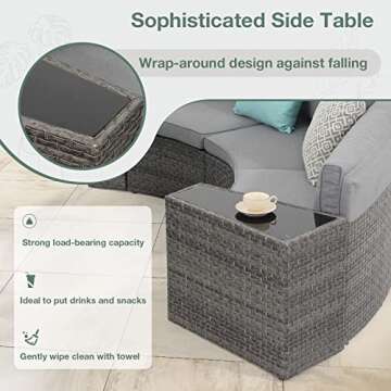 SUNSITT Rattan Wicker Patio Side Table Set - Stylish & Durable