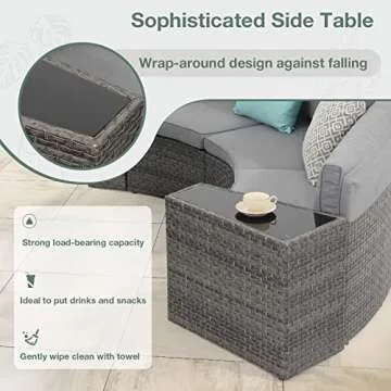 SUNSITT Rattan Wicker Patio Side Table Set - Stylish & Durable