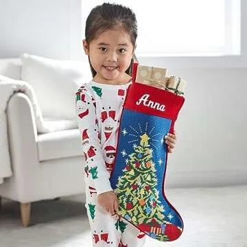 Let's Make Memories Personalized Needlepoint Christmas Stocking - Embroidered Family Stockings - Old-Fashioned Christmas Décor - Mantel Décor - 8"x17" - Customized Embroidered Name - Nutcracker