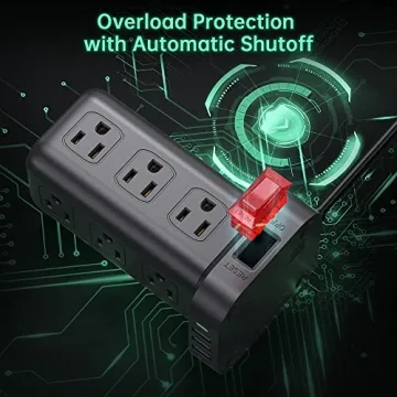 Impactful Surge Protector Tower with USB Ports
