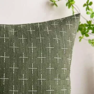 MIULEE Decorative Burlap Linen Throw Pillow Covers for Cozy Home Style