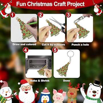 Hewolly Christmas Shrinky Plastic Papers with Templates