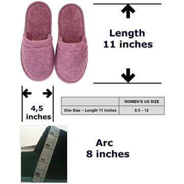 Comfortable Arus Women's Turkish Terry Cotton Spa Slippers