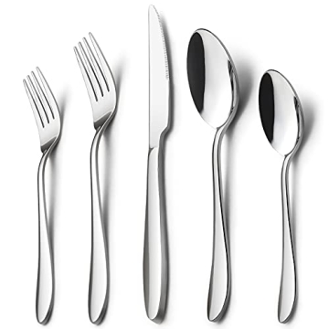 HaWare 40-Piece Silverware Set, Stainless Steel Flatware Service for 8, Modern Tableware Cutlery for...