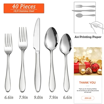 HaWare 40-Piece Silverware Set - Elegant Tableware for Home