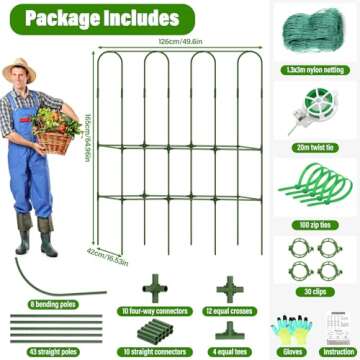 Cucumber Trellis for Outdoor Climbing Plants Support