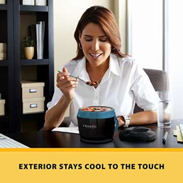 Crock-Pot Electric Lunch Box, Portable Food Warmer for On-the-Go, 20-Ounce, Black/Blue