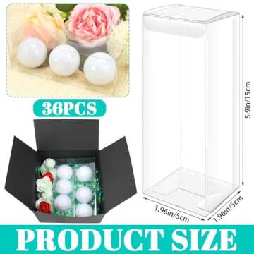 BILLIOTEAM 36 PCS Clear Gift Boxes Candy Box Clear Rectangle Box Plastic Box Transparent Candy Box C...