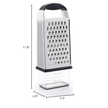 OXO Good Grips Box Grater with Measuring Cup, Silver