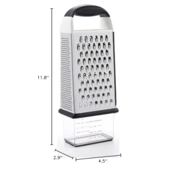 OXO Good Grips Box Grater with Measuring Cup, Silver