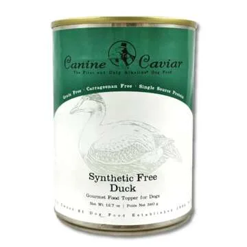 Canine Caviar Wet Dog Food - Duck Flavored Canned Dog Food 12 Pack (12 oz), Grain and Synthetic Free Gourmet Topper, Wet Dog Food for Small Dogs, Medium Dogs, and Large Dogs