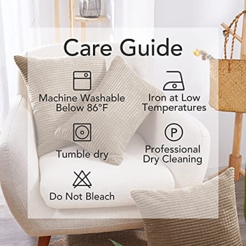 Deconovo Soft Corduroy 18x18 Pillow Covers Set of 2 Taupe