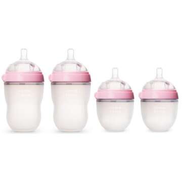 Comotomo Baby Bottles 5 oz and 8 oz, 4 Pack for Easy Feeding