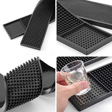 Noverlife 2PCS Rubber Bar Mats, Non-Slip Bar Service Spill Mat Bar Table Mat Restaurant Kitchen Coun...