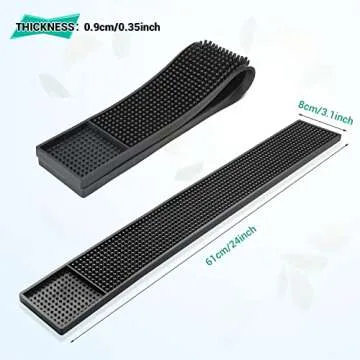 Noverlife 2PCS Rubber Bar Mats, Non-Slip Bar Service Spill Mat Bar Table Mat Restaurant Kitchen Counter Bar Pad, Anti-Skid Heat Resistant Barber Station Mat for Hair Salon