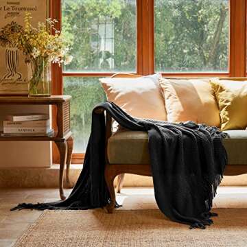 LIFEIN Stylish Fall Throw Blanket - Cozy Chenille for Home Decor