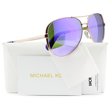 Michael Kors MK5004 Chelsea Aviator Sunglasses - Women's Rose Gold w/Purple Mirror