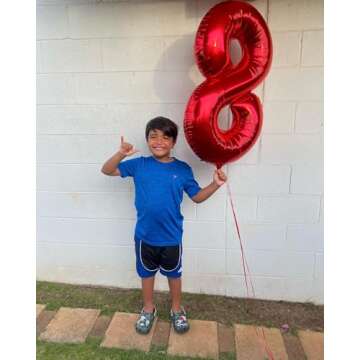 Red Number 3 Balloon 40 Inch, 3 Balloon Number, 3rd Birthday Decorations, Red Party Supplies for Boys Girls