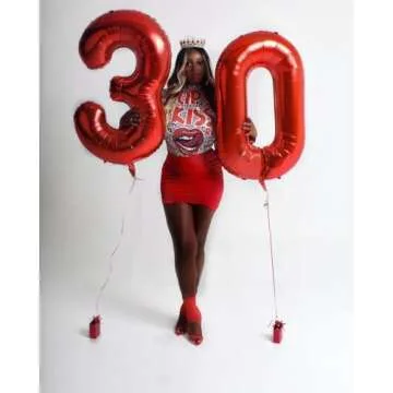 Red Number 3 Balloon 40 Inch, 3 Balloon Number, 3rd Birthday Decorations, Red Party Supplies for Boys Girls