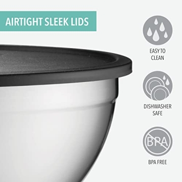 Durable Mixing Bowls with Airtight Lids for Cooking