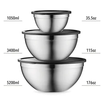 Durable Mixing Bowls with Airtight Lids for Cooking