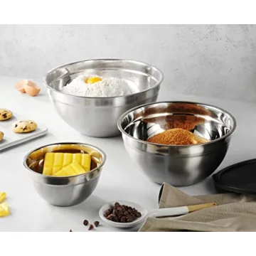 Durable Mixing Bowls with Airtight Lids for Cooking