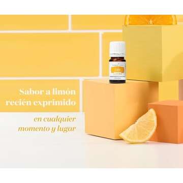 Young Living Vitality Lemon Essential Oil 5ml - 100% Pure, Zesty and Refreshing Citrus Flavor for Culinary Delights - Zest Up Your Dishes and Beverages - Brighten Your Recipes with Freshness