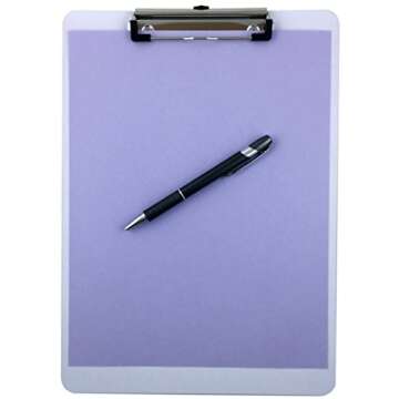 Clipboard Dry Erase Surface 9'' x 12.5'' Letter Size Low Profile Clip Whiteboard (Pack of 6)