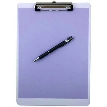 Clipboard Dry Erase Surface 9'' x 12.5'' Letter Size Low Profile Clip Whiteboard (Pack of 6)