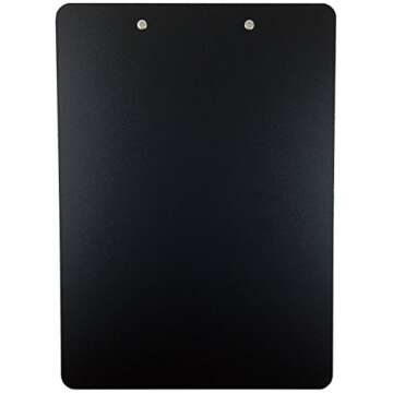 Clipboard Dry Erase Surface 9'' x 12.5'' Letter Size Low Profile Clip Whiteboard (Pack of 6)