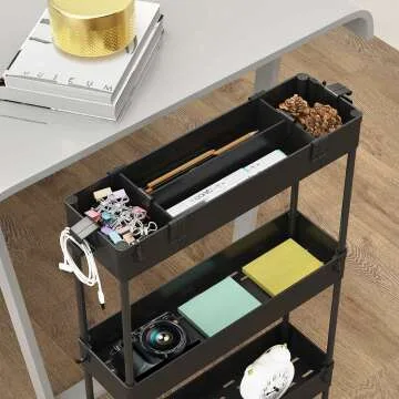 SPACELEAD Slim 4 Tier Rolling Storage Cart