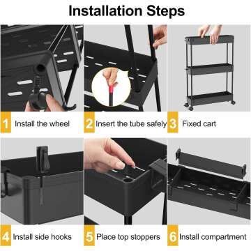SPACELEAD Slim 4 Tier Rolling Storage Cart