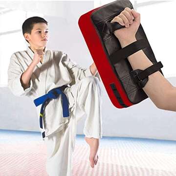 LuiceABC One Karate Taekwondo Boxing Kick Punch Adjustable Soft Shield Durable Training Pad for Boxing, Training and Protecting Your Palm, Wrist and Decreasing The Shock (Black)