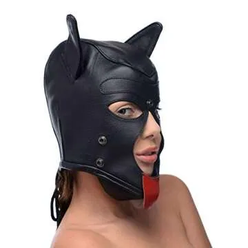 Strict Leather Puppy Hood with Bendable Ears and Muzzle