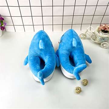 Women's Slippers Cute Pig Slippers Cartoon Slippers Animal Slippers Warm Slippers Winter Slippers Home Slippers Furry Slippers (5.5/11, Bue, numeric_5_point_5)