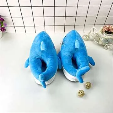 Women's Slippers Cute Pig Slippers Cartoon Slippers Animal Slippers Warm Slippers Winter Slippers Home Slippers Furry Slippers (5.5/11, Bue, numeric_5_point_5)