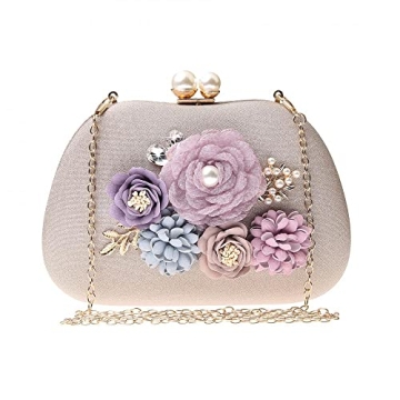 Elegant Rkrouco Flower Wedding Evening Bag for Women