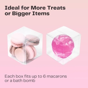 Decvel 3x3x3 Clear Favor Boxes for Parties and Weddings