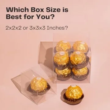 Decvel 3x3x3 Clear Favor Boxes for Parties and Weddings