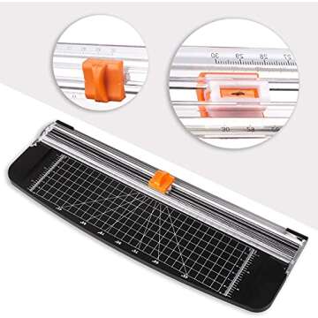 A4 Paper Cutter，Paper Trimmer Guillotine with Automatic Security Safeguard Scrapbooking Tool for C...