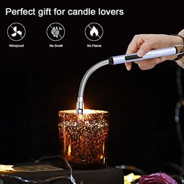 ARECTECH Candle Electric Lighter Rechargeable USB Arc Lighter Windproof Plasma for Candle Cooking BB...