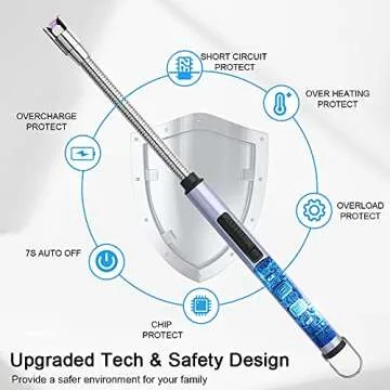 ARECTECH Candle Electric Lighter Rechargeable USB Arc Lighter Windproof Plasma for Candle Cooking BBQs Fireworks Birthday Gift Blue