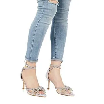 Coutgo Women's Clear Rhinestone Heels for Any Occasion